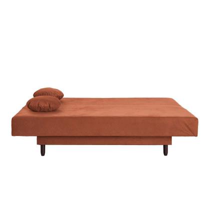 Imagem de Sofá-Cama Casal 3 Lugares Jimmy Suede Terracota