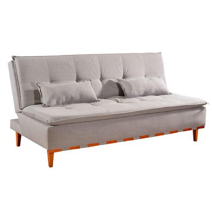Imagem de Sofá-Cama Casal 3 Lugares Nice Linho Cinza Claro 186 cm