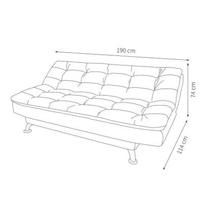 Imagem de Sofá-Cama Casal 3 Lugares Premium Suede Pés de Madeira Preto