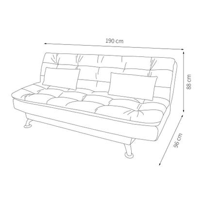 Imagem de Sofá-Cama Casal 3 Lugares Premium Suede Pés de Madeira Preto