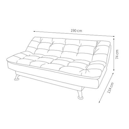 Sofá-Cama Casal 3 Lugares Premium Suede Pés de Metal Preto - Mobly Imagem de Sofá-Cama Casal 3 Lugares Premium Suede Pés de Metal Preto