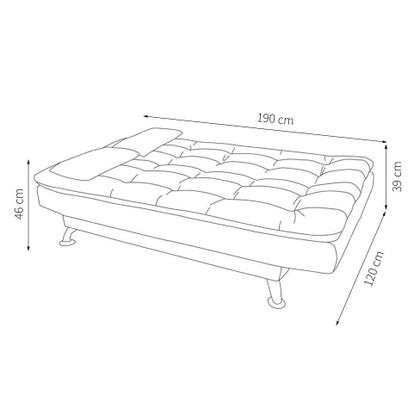Sofá-Cama Casal 3 Lugares Premium Suede Pés de Metal Preto - Mobly Imagem de Sofá-Cama Casal 3 Lugares Premium Suede Pés de Metal Preto