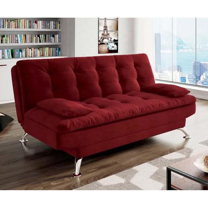 Sofá-Cama Casal 3 Lugares Premium Suede Vermelho - Mobly Imagem de Sofá-Cama Casal 3 Lugares Premium Suede Vermelho
