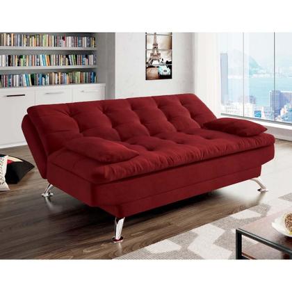 Sofá-Cama Casal 3 Lugares Premium Suede Vermelho - Mobly Imagem de Sofá-Cama Casal 3 Lugares Premium Suede Vermelho