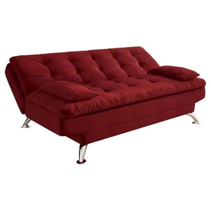 Sofá-Cama Casal 3 Lugares Premium Suede Vermelho - Mobly Imagem de Sofá-Cama Casal 3 Lugares Premium Suede Vermelho