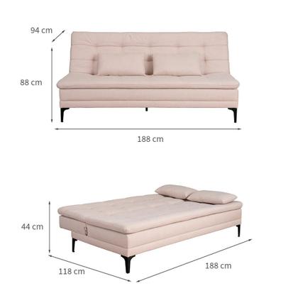 Imagem de Sofá-Cama Casal 3 Lugares Prince Linho Bege