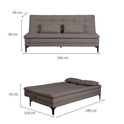 Sofá-Cama Casal 3 Lugares Prince Linho Cinza - Mobly Imagem de Sofá-Cama Casal 3 Lugares Prince Linho Cinza