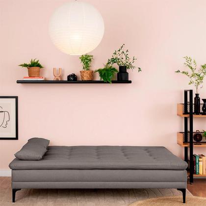 Imagem de Sofá-Cama Casal 3 Lugares Prince Suede Cinza