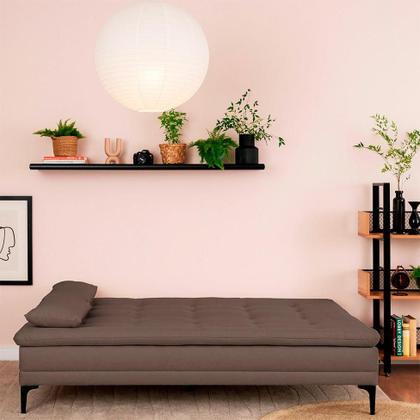 Imagem de Sofá-Cama Casal 3 Lugares Prince Suede Marrom
