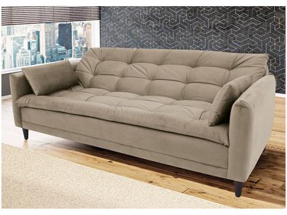 Imagem de Sofá-cama Casal 3 Lugares Reclinável Suede Linoforte Estela