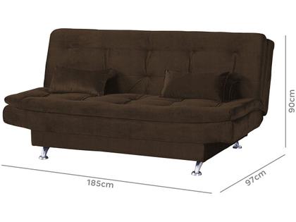 Sofá-cama Casal 3 Lugares Reclinável Veludo Light Matrix Salomé Imagem de Sofá-cama Casal 3 Lugares Reclinável Veludo Light Matrix Salomé