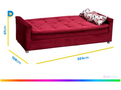 Imagem de Sofá-cama Casal 3 Lugares Reclinável Veludo