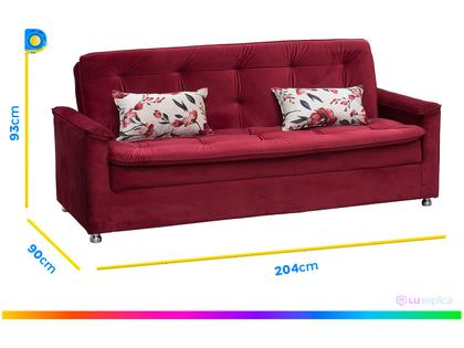 Imagem de Sofá-cama Casal 3 Lugares Reclinável Veludo