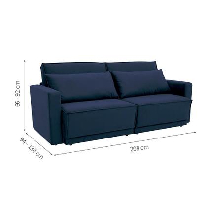 Sofá-Cama Casal 3 Lugares Retrátil e Reclinável Aspen Suede Azul Petróleo - Mobly Imagem de Sofá-Cama Casal 3 Lugares Retrátil e Reclinável Aspen Suede Azul Petróleo