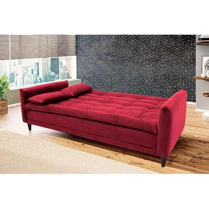 Imagem de Sofá-Cama Casal 3 Lugares Sofia Suede Vermelho