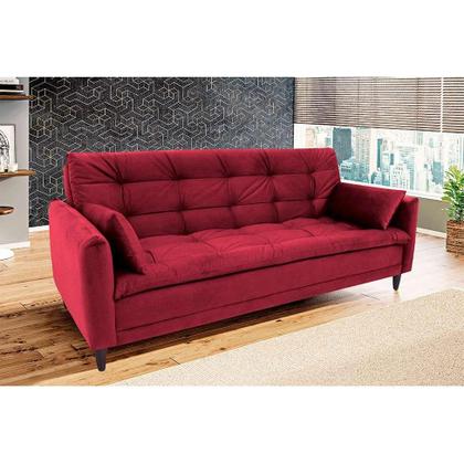 Imagem de Sofá-Cama Casal 3 Lugares Sofia Suede Vermelho