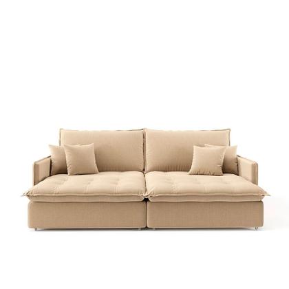 Imagem de Sofá-Cama Casal 3 Lugares Solomons Linho Bege