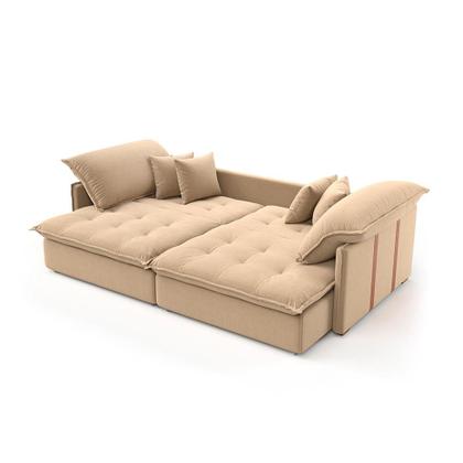 Imagem de Sofá-Cama Casal 3 Lugares Solomons Linho Bege