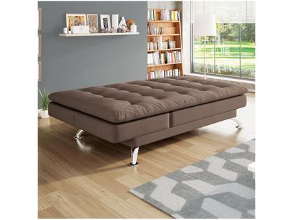 Sofá-cama Casal 3 Lugares Suede Linoforte Jade A2 Imagem de Sofá-cama Casal 3 Lugares Suede Linoforte Jade A2