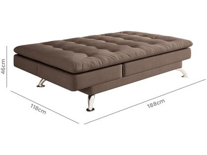 Sofá-cama Casal 3 Lugares Suede Linoforte Jade A2 Imagem de Sofá-cama Casal 3 Lugares Suede Linoforte Jade A2