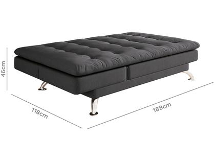 Sofá-cama Casal 3 Lugares Suede Linoforte Jade A2 Imagem de Sofá-cama Casal 3 Lugares Suede Linoforte Jade A2