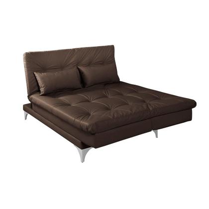 Sofá-Cama Casal 3 Lugares Versátil material sintético Tabaco - Império Estofados Imagem de Sofá-Cama Casal 3 Lugares Versátil material sintético Tabaco