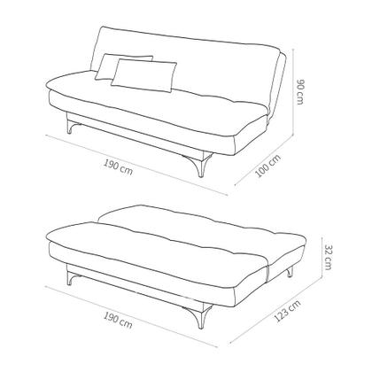 Sofá-Cama Casal 3 Lugares Versátil material sintético Tabaco - Império Estofados Imagem de Sofá-Cama Casal 3 Lugares Versátil material sintético Tabaco