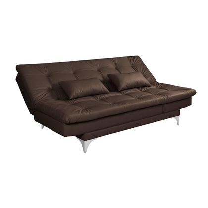 Sofá-Cama Casal 3 Lugares Versátil material sintético Tabaco - Império Estofados Imagem de Sofá-Cama Casal 3 Lugares Versátil material sintético Tabaco
