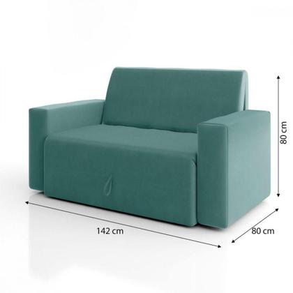 Sofa Cama Casal 5000 Com Braço Mamflex Azul Turquesa Imagem de Sofa Cama Casal 5000 Com Braço Mamflex Azul Turquesa