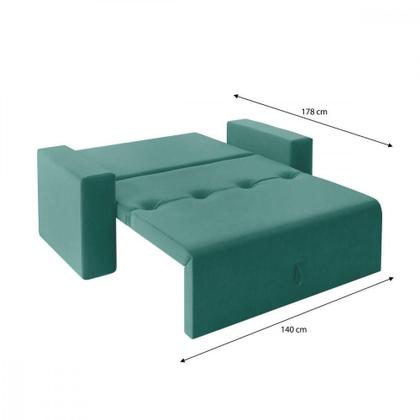 Sofa Cama Casal 5000 Com Braço Mamflex Azul Turquesa Imagem de Sofa Cama Casal 5000 Com Braço Mamflex Azul Turquesa