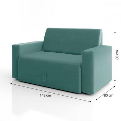 Sofa Cama Casal 5000 Com Braço Veludo Azul Turquesa Mamflex Imagem de Sofa Cama Casal 5000 Com Braço Veludo Azul Turquesa Mamflex