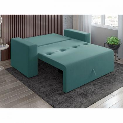 Imagem de Sofa Cama Casal 5000 Com Braço Veludo Azul Turquesa Mamflex