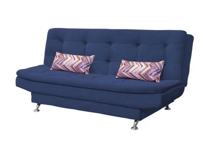 Imagem de Sofá Cama Casal Reclinável Salomé - Veludo Azul marinho almofada 464