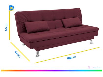 Imagem de Sofá-cama Casal Reclinável Suede Linoforte Yasmin