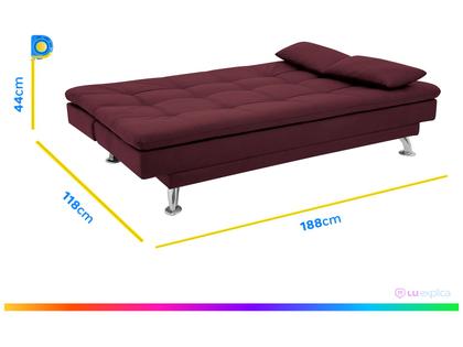 Imagem de Sofá-cama Casal Reclinável Suede Linoforte Yasmin