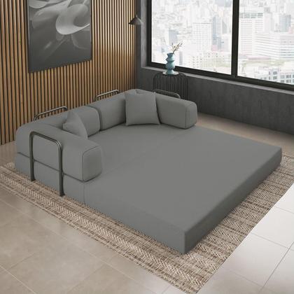 Imagem de Sofá Cama Colchão Casal Compactair Confortável Sala Balaqui