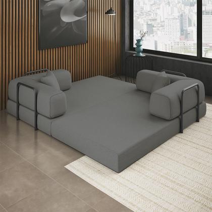 Imagem de Sofá Cama Colchão Casal Compactair Confortável Sala Balaqui