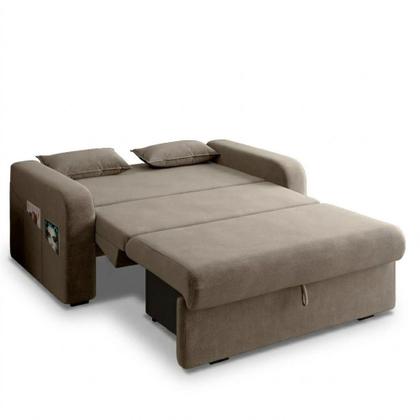 Imagem de Sofá Cama com Baú 2 Lugares 140cm Lady Day Capuccino Matrix