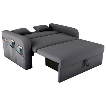 Imagem de Sofá Cama com Baú 2 Lugares 140cm Lady Day Cinza Matrix
