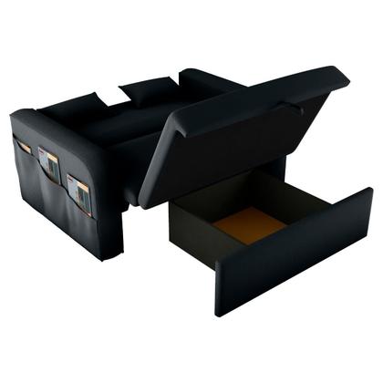 Imagem de Sofá Cama com Baú Gorteen Veludo Inca Preto