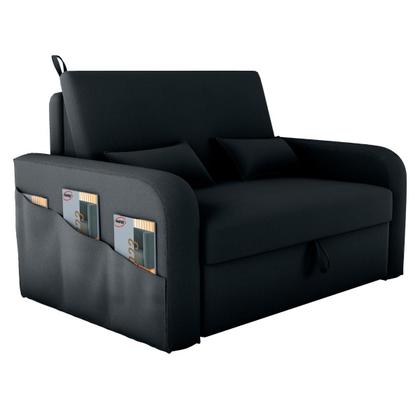 Imagem de Sofá Cama com Baú Gorteen Veludo Inca Preto