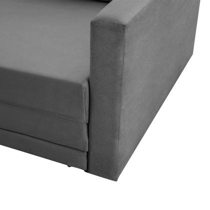 Imagem de Sofá-Cama com Cama Auxiliar Casal 2 Lugares Trancoso Suede Cinza