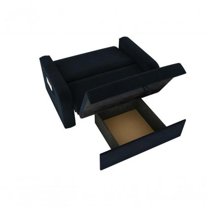 Imagem de Sofá Cama Daiane 2 Lugares Com Baú Suede Petróleo Matrix