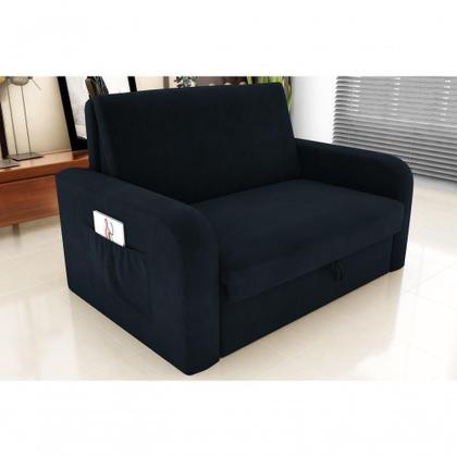 Imagem de Sofá Cama Daiane 2 Lugares Com Baú Suede Petróleo Matrix