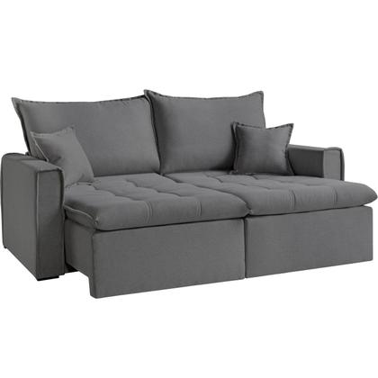 Imagem de Sofá Cama Dallas 170 Cm sem Caixa Veludo Cinza Chumbo