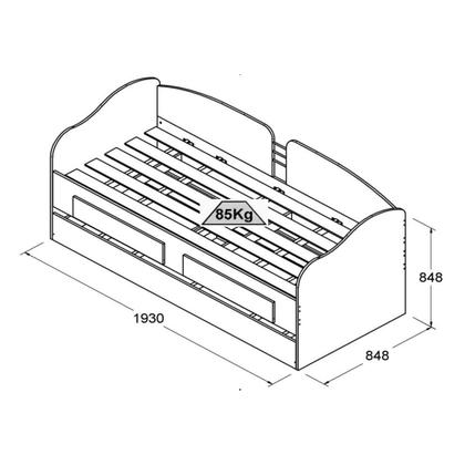 Imagem de Sofá Cama Ditália Solt. Cama Aux. 2 Gav. CM-08 Diamond Cozy