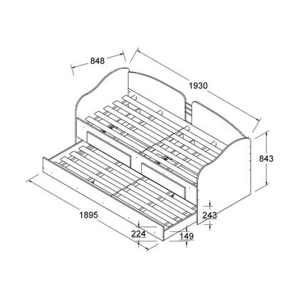 Imagem de Sofá Cama Ditália Solt. Cama Aux. 2 Gav. CM-08 Diamond Cozy