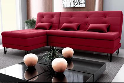 Imagem de Sofá Cama e Chaise 3 lugares 200cm Nice Vinho Matrix
