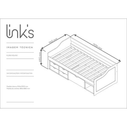 Imagem de Sofá Cama Floro 5 Gavetas e 1 Nicho - Amêndoa