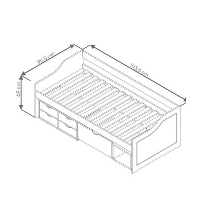 Imagem de Sofá Cama Floro 5 Gavetas e 1 Nicho - Amêndoa